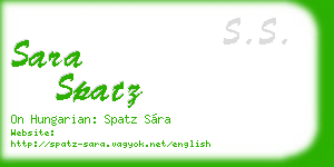 sara spatz business card